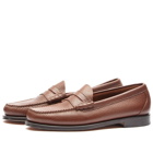 Bass Weejuns Men's Larson Penny Loafer in Mid Brown Tumbled Leather