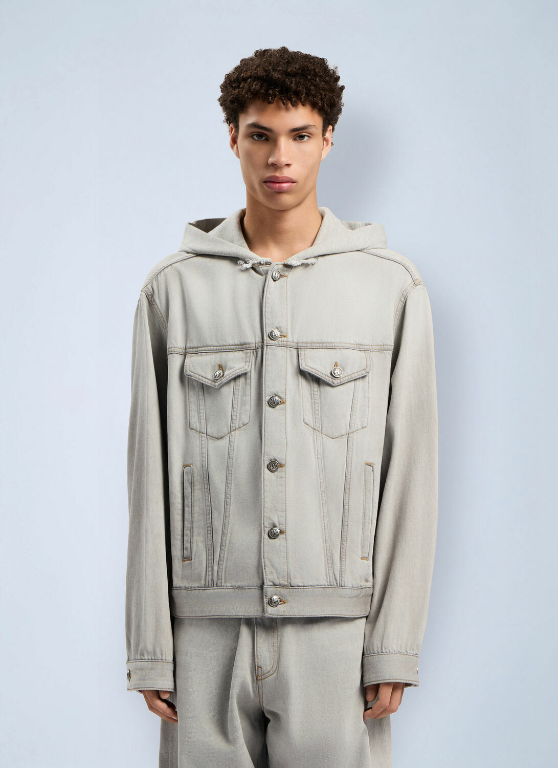 Palm Angels Curved Logo Denim Jacket