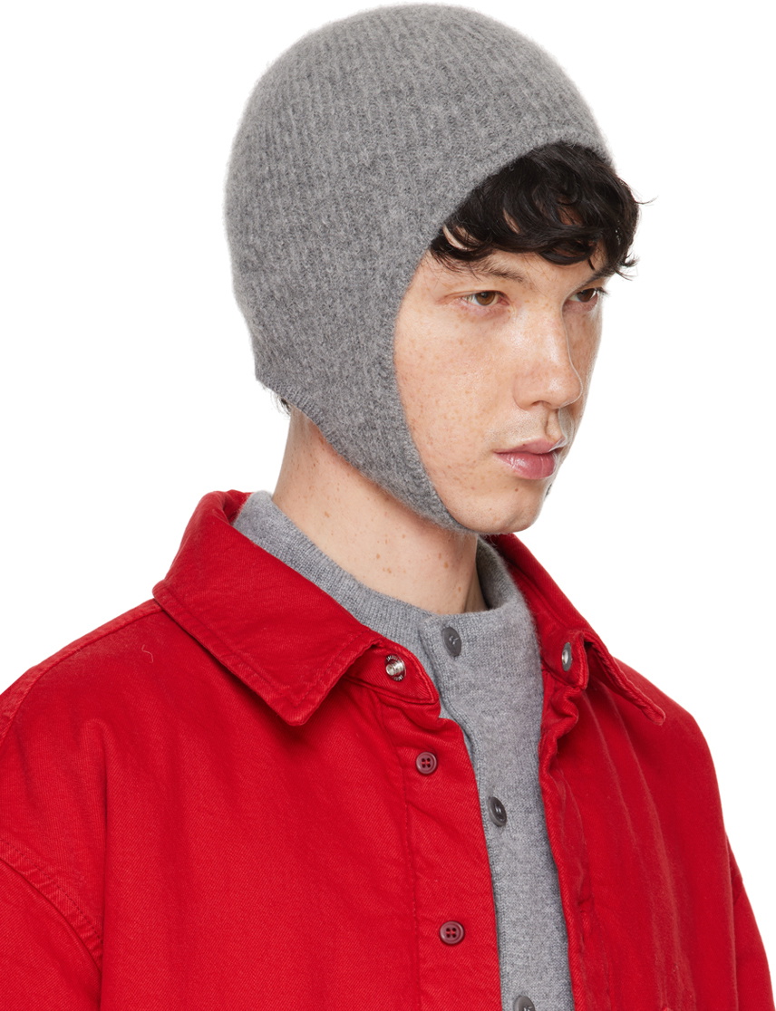 JACQUEMUS Gray La Casa 'La capuche Gros Grain' Beanie Jacquemus