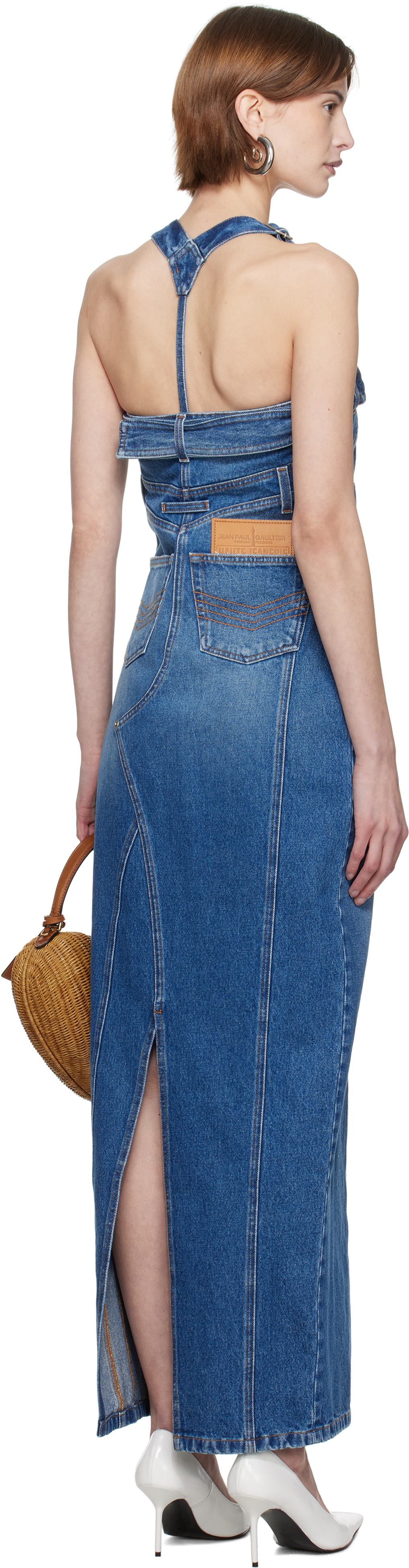 Jean Paul Gaultier Blue 'The Overall' Denim Maxi Dress