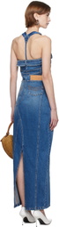 Jean Paul Gaultier Blue 'The Overall' Denim Maxi Dress