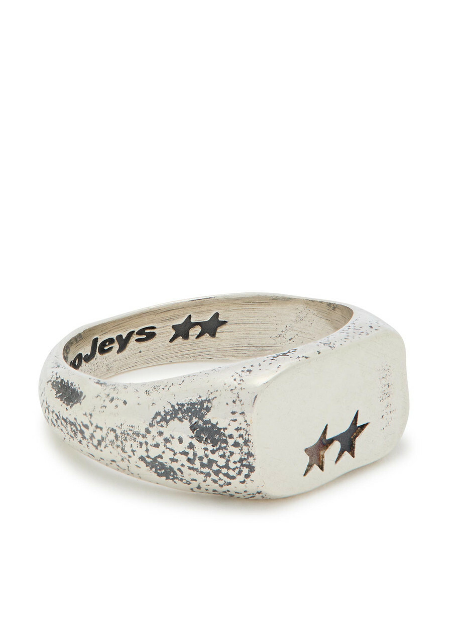 Twojeys Elongated Sterling Silver-plated Brass Signet Ring