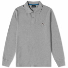 Paul Smith Men's Long Sleeve Zebra Polo Shirt in Grey