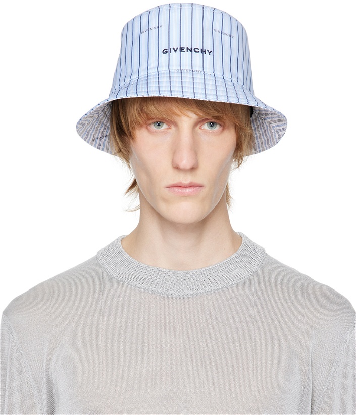 Photo: Givenchy Blue Striped Reversible Bucket Hat