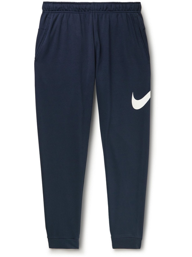 Photo: Nike Training - Tapered Logo-Print Dri-FIT Sweatpants - Blue