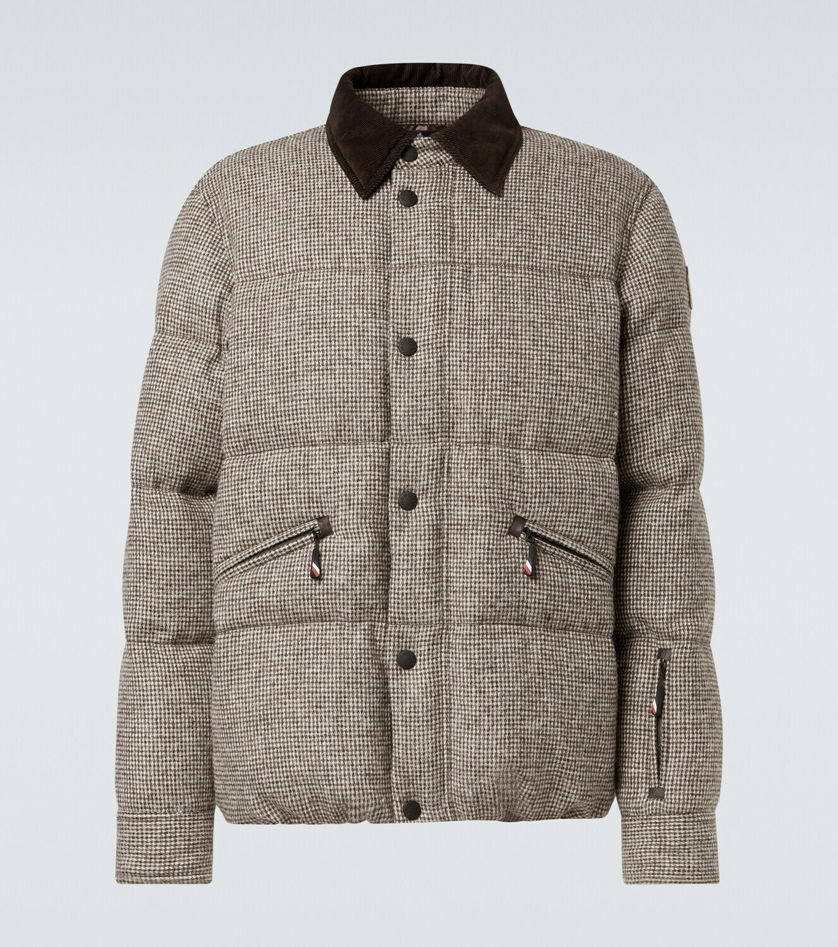 Moncler Grenoble Elgon houndstooth wool down ski jacket