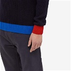 Country Of Origin Men's Contra Polo Neck Knit in Navy/Niagara/Speedwell/Pamplemouse/Yeoman