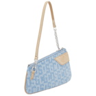 GCDS Women's Comma Notte Monogram Denim Bag in Light Blue