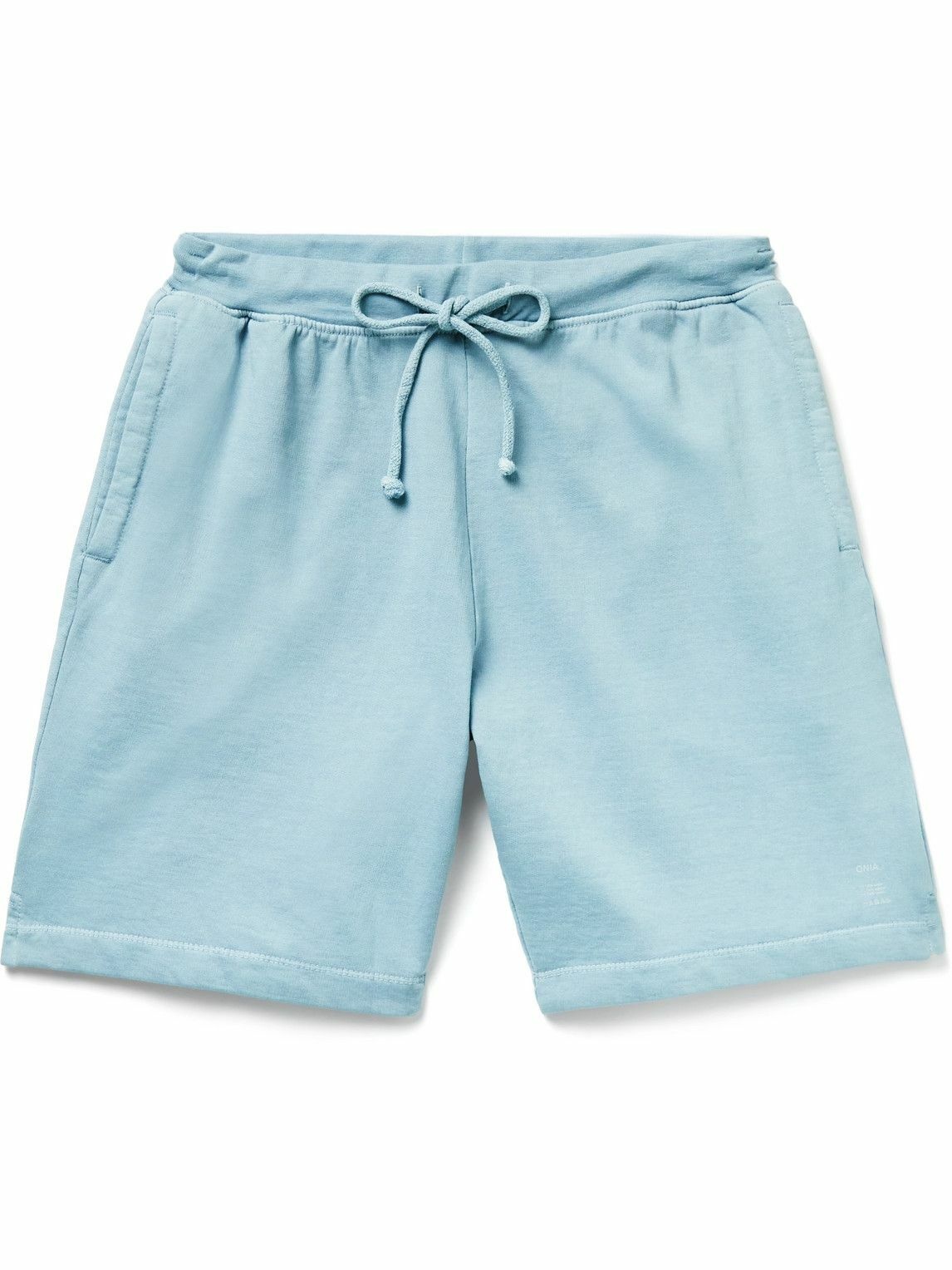 Photo: Onia - Straight-Leg Garment-Dyed Cotton-Jersey Drawstring Shorts - Blue