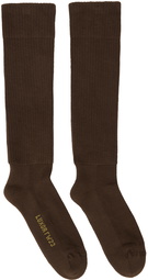 Rick Owens Brown Knee High Socks