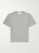 The Elder Statesman - Lenny Ribbed Wool, Silk and Linen-Blend T-Shirt - Gray