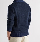 Inis Meáin - Donegal Merino Wool and Cashmere-Blend Half-Zip Sweater - Blue