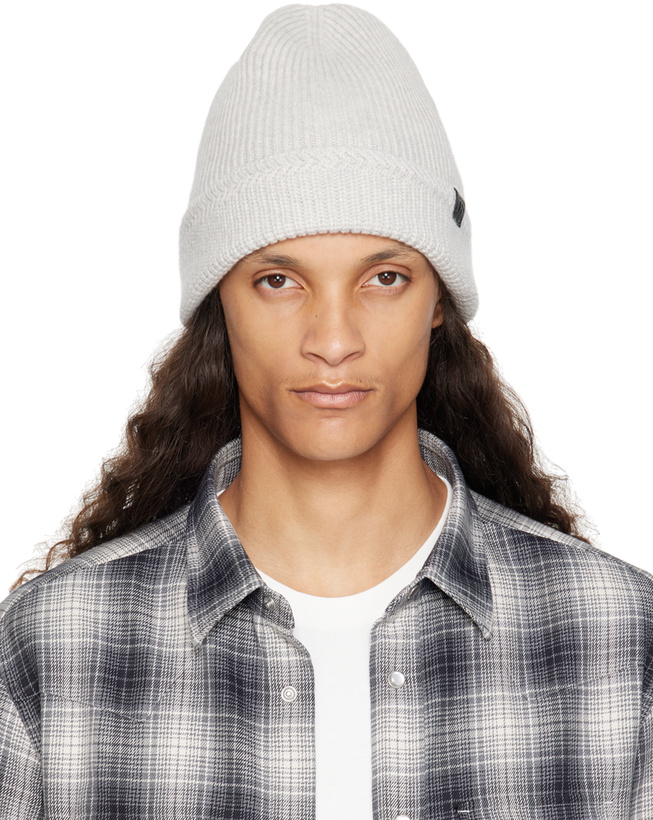 Photo: TOM FORD Gray Cashmere Knitted Beanie