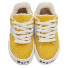 Palm Angels Yellow Suede Snow Low Top Sneakers