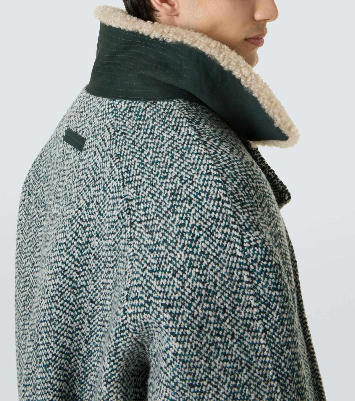 Zegna Herringbone wool and cashmere coat