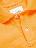 DRAKE'S - Logo-Embroidered Cotton-Piqué Polo Shirt - Orange