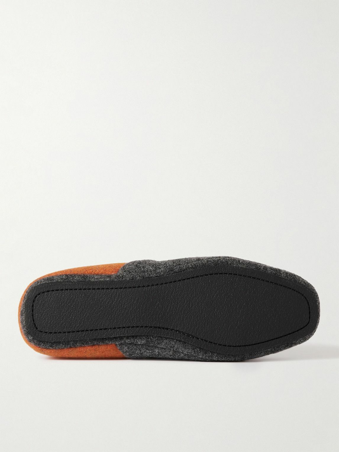 Mr P. - Fleece-Lined Two-Tone Recycled-Felt Slippers - Orange