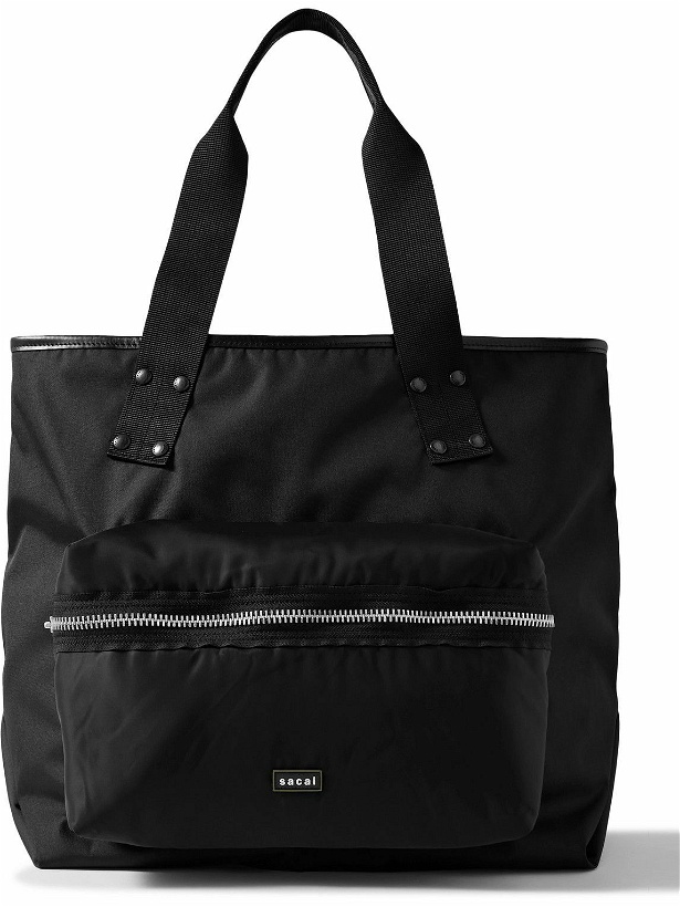 Photo: Sacai - Leather-Trimmed Nylon Tote Bag