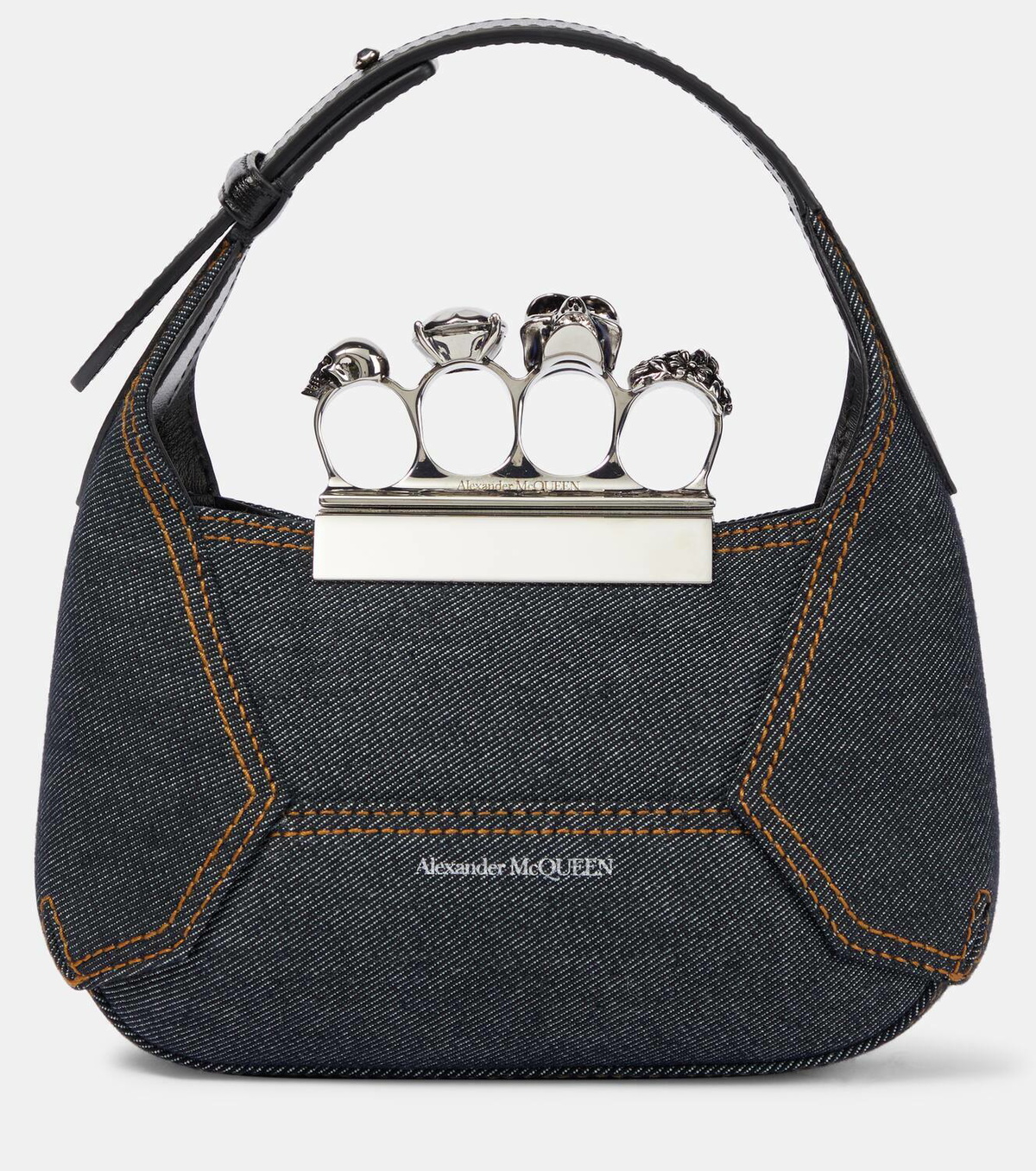 Alexander McQueen Jewelled Mini denim shoulder bag Alexander