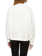 MC2 Saint Barth Woman Fleeced Cotton Sweatshirt Stardust With Ginger Cane Patches