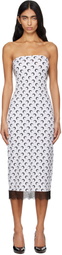 Marine Serre White Recycled Moon Jersey Bustier Midi Dress