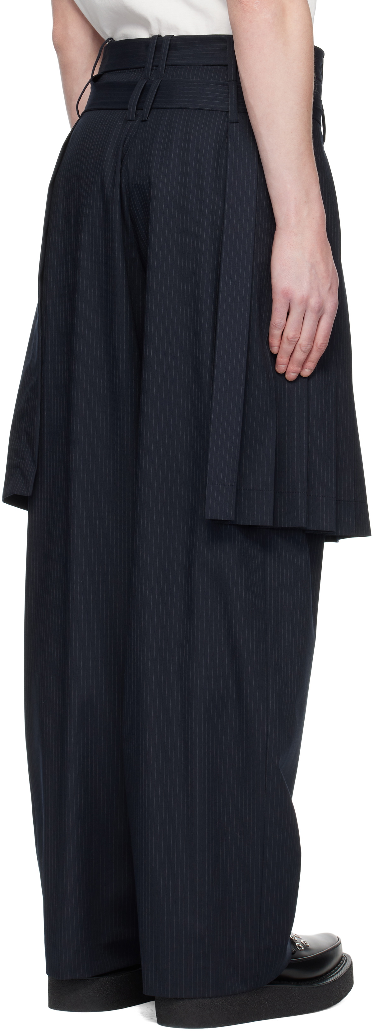 Charles Jeffrey LOVERBOY Navy Wide Leg Skouser Trousers