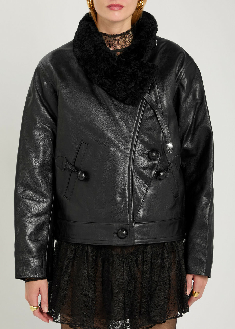 Isabel Marant Briyana Quilted Leather Jacket Black