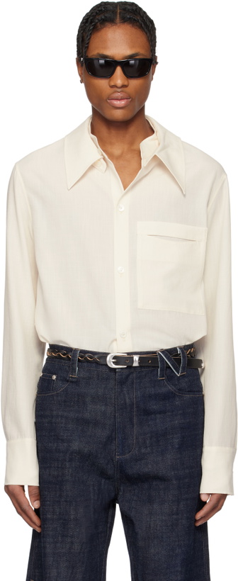 Photo: NULLUS Off-White Kerchief Collar Shirt