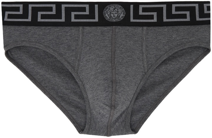 Photo: Versace Underwear Gray Greca Briefs