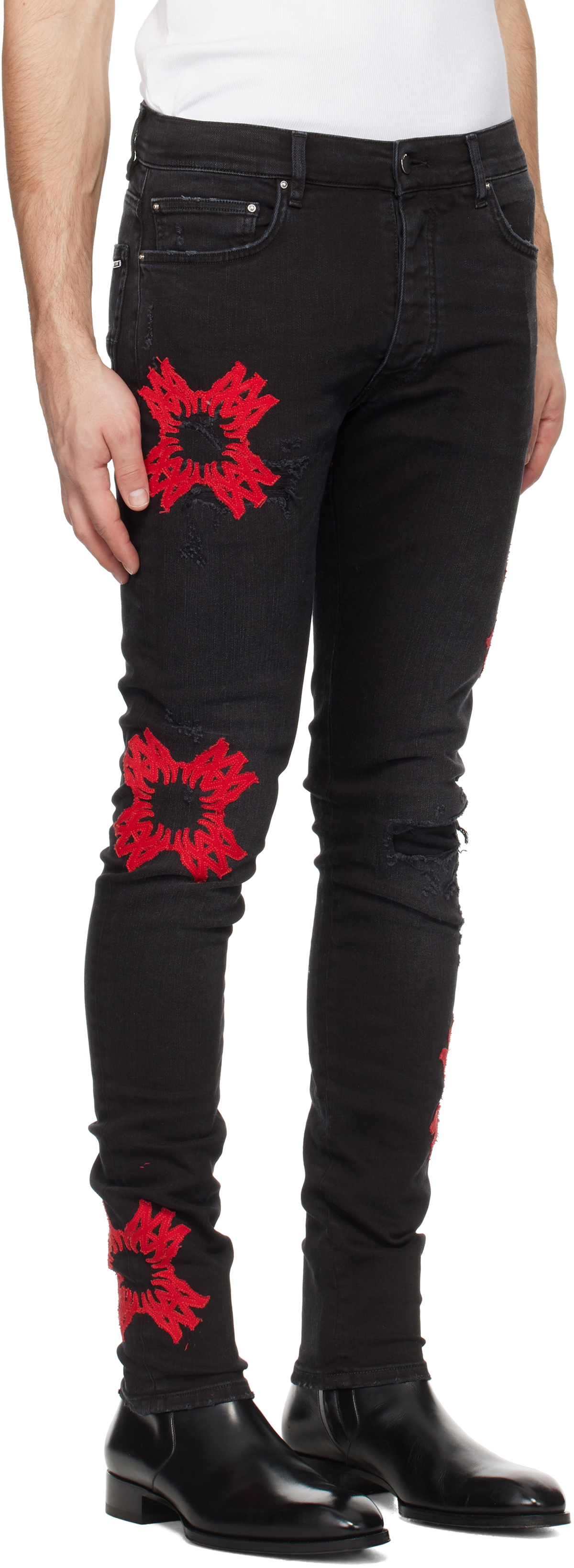 AMIRI Black MA Quad Applique Jeans Amiri