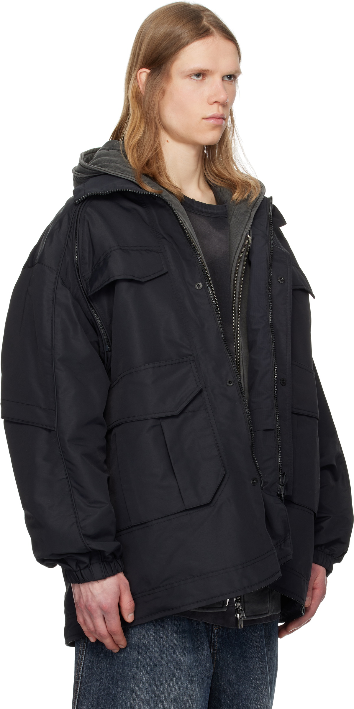 Juun.J Black 8-in-1 Long Reversible Jacket
