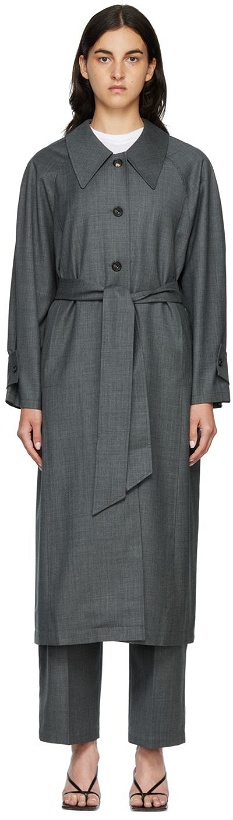 Photo: Arch The SSENSE Exclusive Gray Buttoned Trench Coat