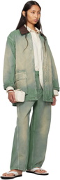 AURALEE Green Organic Cotton Duck Trousers