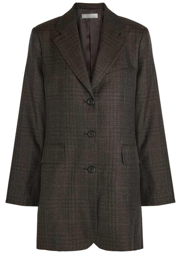 Photo: Our Legacy Queens Plaid-jacquard Wool Blazer Brown