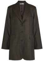 Our Legacy Queens Plaid-jacquard Wool Blazer Brown