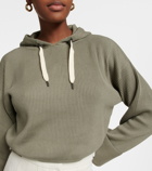 Brunello Cucinelli - Ribbed-knit cropped cotton hoodie