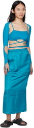 BONBOM SSENSE Exclusive Blue Tie-Up Sleeve Tank Top