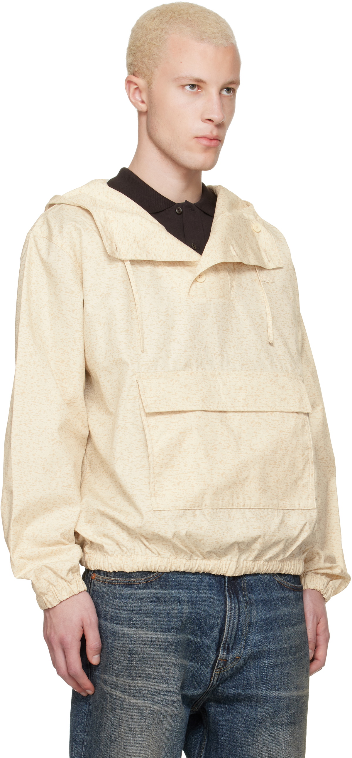 Lacoste Beige Water-Repellent Printed Jacket