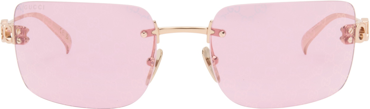Gucci Gold Block Bending Sunglasses