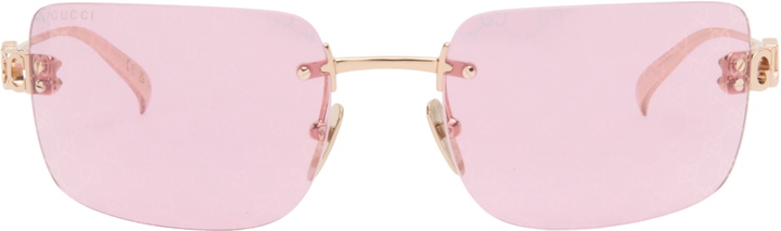 Photo: Gucci Gold Block Bending Sunglasses