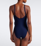 Karla Colletto Rosetta floral-appliqué swimsuit