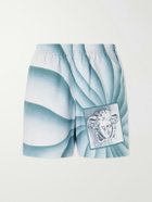 Versace - Wide-leg Printed Cotton-Poplin Shorts - Blue