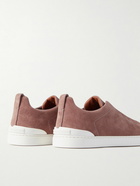 Zegna - Triple Stitch Suede Sneakers - Pink