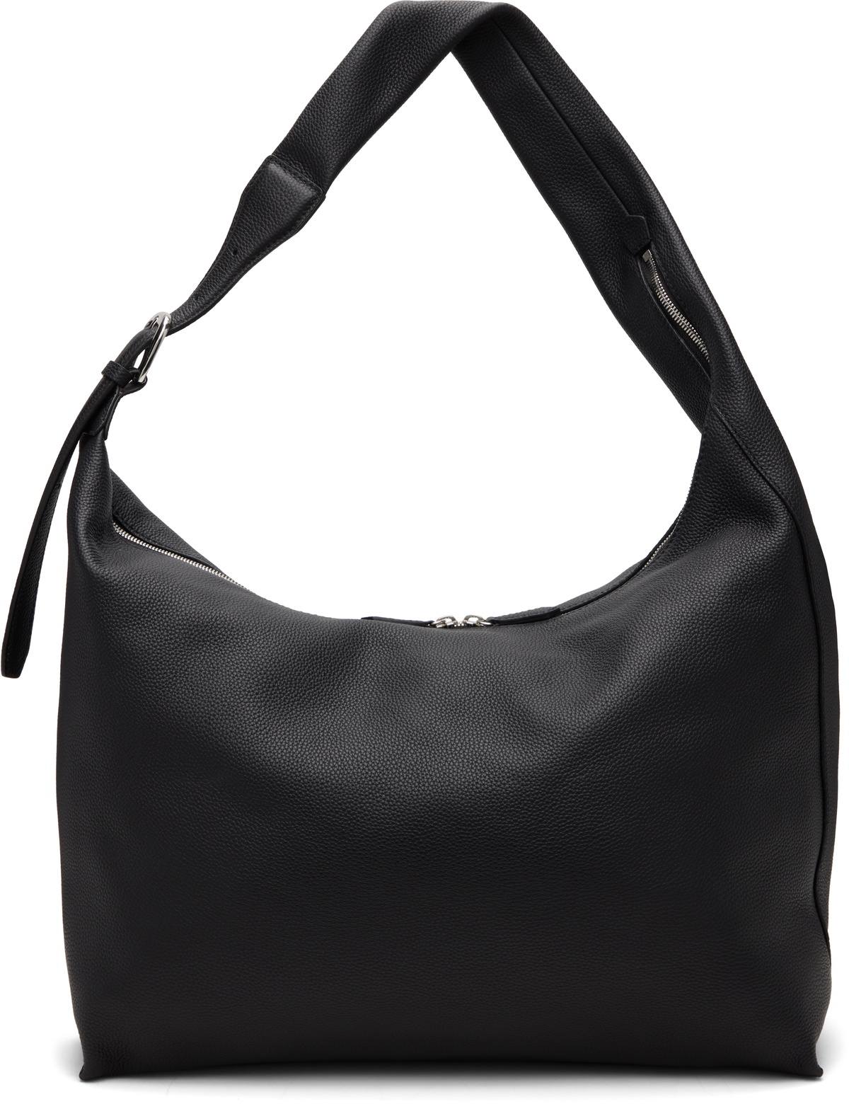 TONYWACK Black Soft Grain Leather Curve Bag