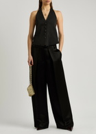 Helmut Lang Satin-twill Waistcoat Black