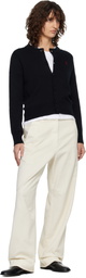 AMI Paris Black Wool Crewneck Ami de Coeur Cardigan