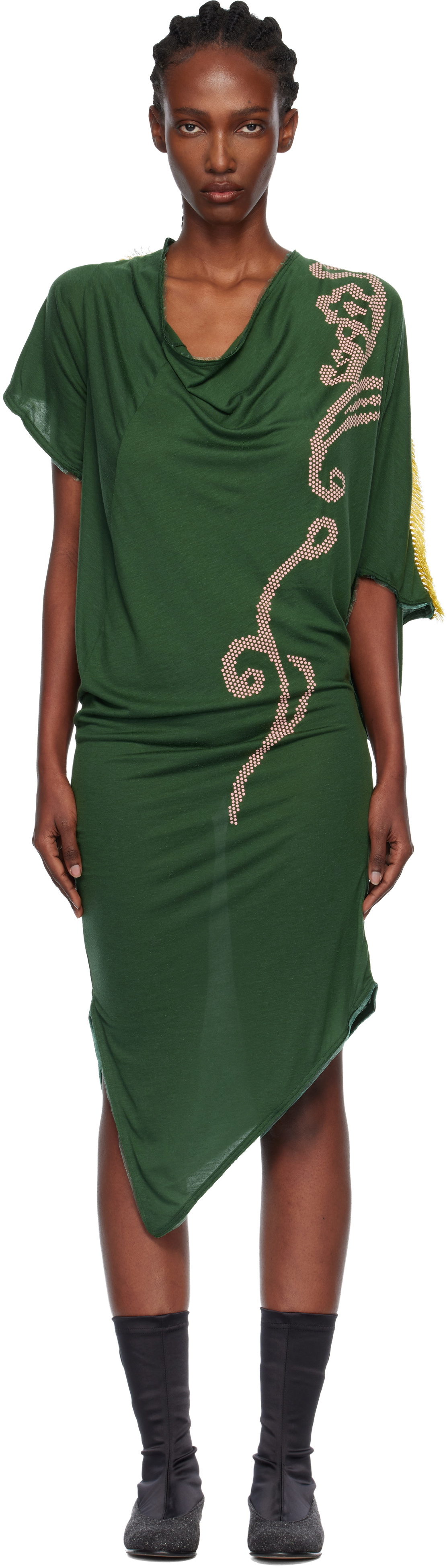 Kiko Kostadinov Green Ziggy Midi Dress