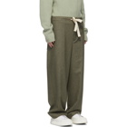 Jil Sander Green Wool Drawstring Trousers