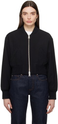 AMI Paris Black Zip Bomber Jacket