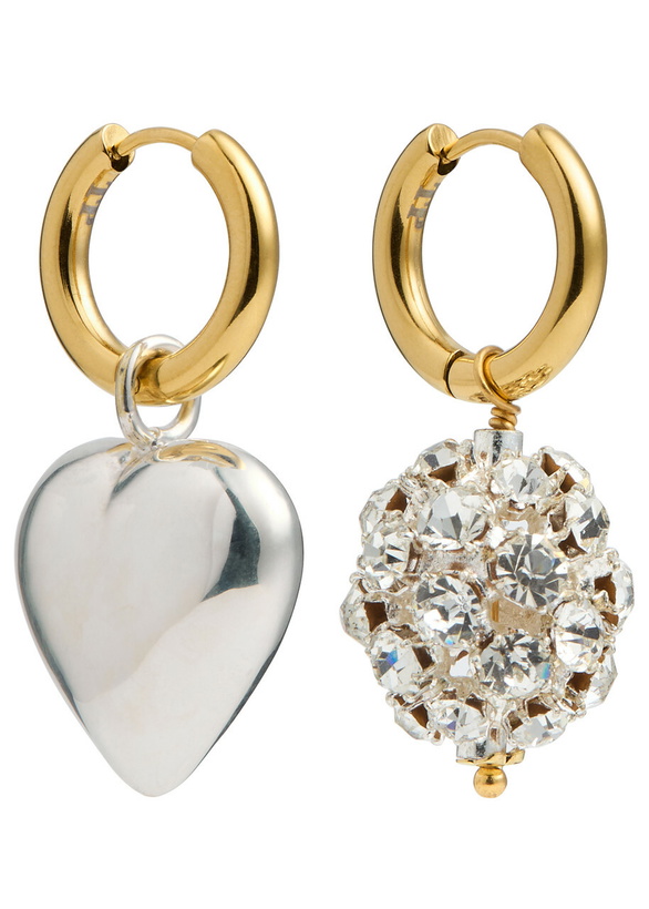 Photo: Timeless Pearly Mismatched 24kt Gold-plated Hoop Earrings - One Size